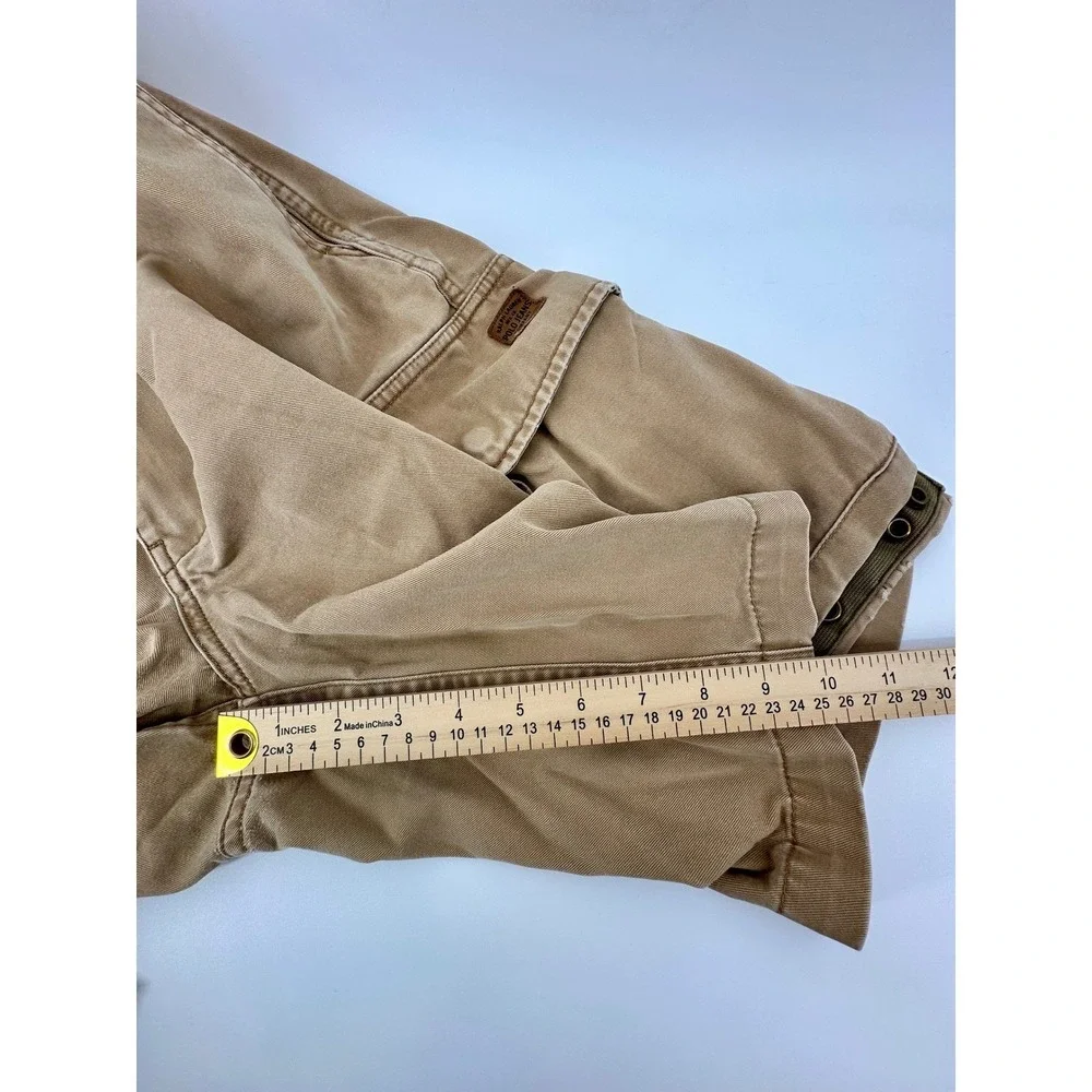 VTG Polo Jeans Co Ralph Lauren Mens 33‎ Tan Military Cargo Shorts 67th Reg RL Co